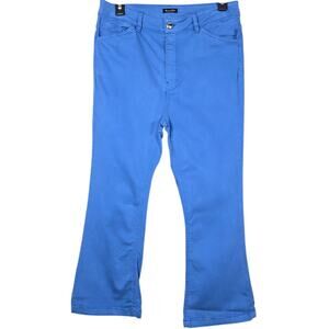 MASSIMO DUTTI Womens size 8 Blue Denim Skinny Fit Flared Cropped Pants Stretch‎